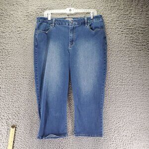 Chicos Jeans Women Size 2.5 US 14 Blue Stretch Comfort Mid-Rise Denim Capri